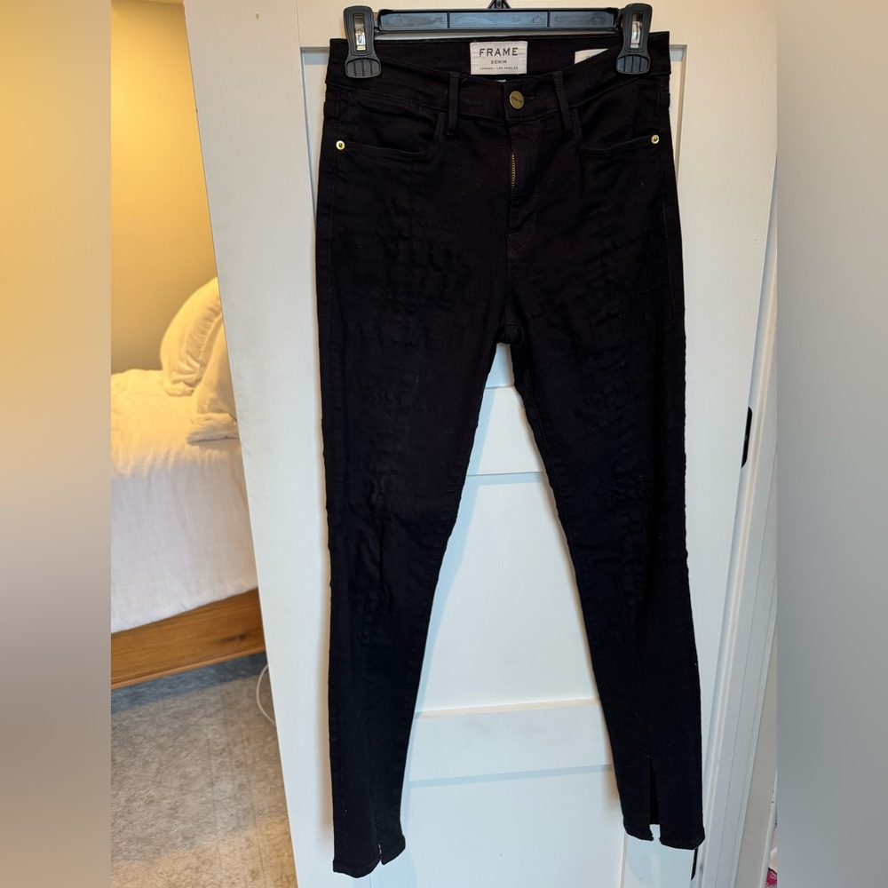 Frame Le high black skinny jeans